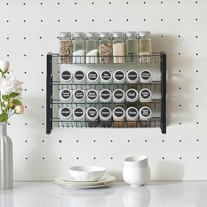 VEVOR Detachable Spice Rack Organizer for Cabinet, 4 Tie Stackable Seasoning Organizer, Spice Jars Kitchen Storage for Countertop Kitchen Pantry Cupboard, 15.8x10.7 in - size: 15.8x10.7 in