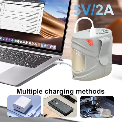 2026 AI Portable Waist Fan, Personal Fan Rechargeable With 6-Speed 16000RPM Strong Airflow, 40H Runtime Wearable Belt Cooler, Hands-Free Shirt/Belt/Neck Fan for Camping, Jobsite, Outdoor (Grey) - color: Grey