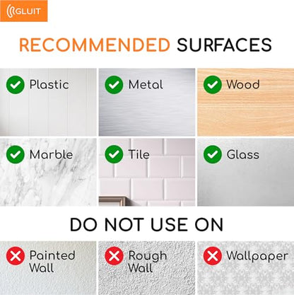 GLUIT Adhesive Plastic Clear Utility Hooks Transparent Hook for The Drill-Free Wall 20 pcs