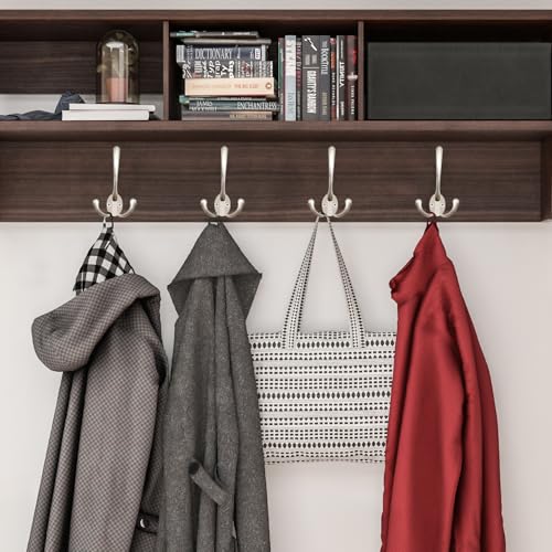 IBosins 14 Pack Big Triple Coat Hooks Wall Mounted with 28 Screws, Matte Nickel Retro Three Prongs Wall Hooks Utility Rustic Hooks for Coat, Bag, Towel, Hat