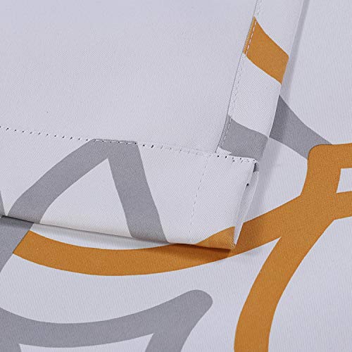 H.VERSAILTEX Blackout Curtain Valances for Kitchen Thermal Insulated Window Valances for Living Room Rod Pocket Short Curtain 1 Panel, 52x18 inch, Mustard and Grey - color: Geo in Mustard and Grey