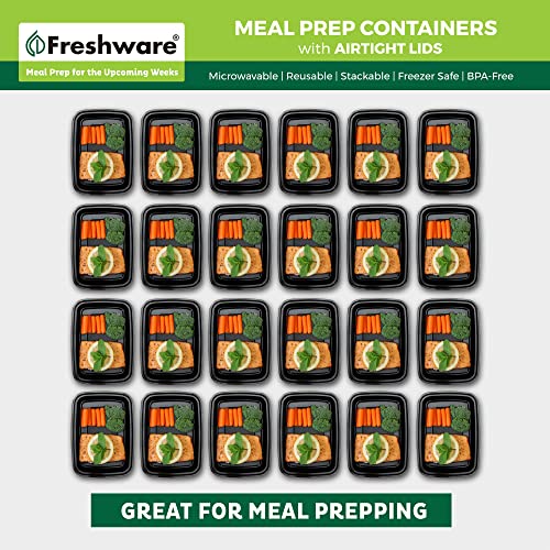 Freshware Meal Prep Containers [50 Pack] 1 Compartment Food Storage Containers with Lids, Bento Box, BPA Free, Stackable, Microwave/Dishwasher/Freezer Safe (28 oz) - size: 28OZ_50PK