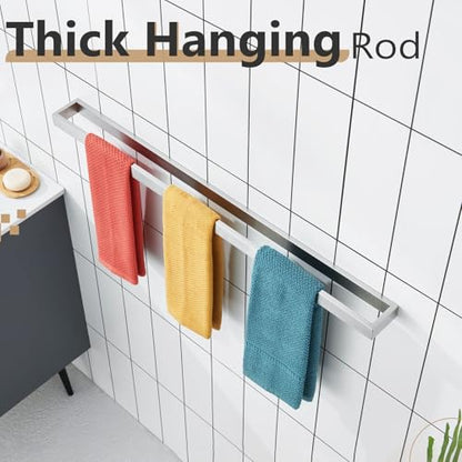 KOKOSIRI Towel Bar Brushed Nickel Bath Towel Hanger Holder 32-Inch Kitchen Rack Stainless Steel for Bathroom Hardware Wall Mount, 1 Pack B4008BR-L32 - color: Brushed Nickel, size: 32-Inch