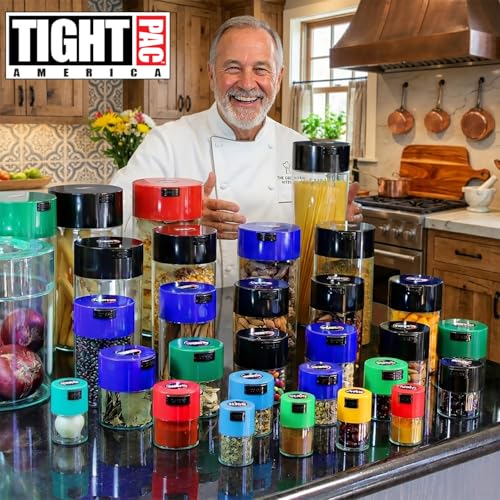 Tightpac Minivac Portable Vacuum Seal Airtight Container – Keeps Coffee Beans, Grounds, Tea, Spices & Herbs Fresh Longer – Travel-Ready, NSF-Certified Food-Grade Storage, 10 to 30 Grams, Black