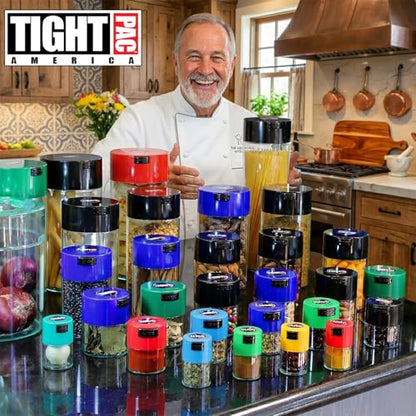Tightpac Minivac Portable Vacuum Seal Airtight Container – Keeps Coffee Beans, Grounds, Tea, Spices & Herbs Fresh Longer – Travel-Ready, NSF-Certified Food-Grade Storage, 10 to 30 Grams, Black