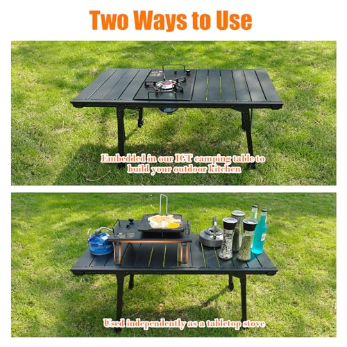 Camping Stove for IGT Table, Portable Isobutane Gas Stove with Carry Bag, 4000W Camp Stove,Folding Propane Burner, IGT Accessories for Picnic, RV, Car Trip, Tailgating, Patio, Backyard