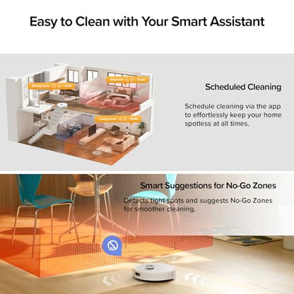 roborock Q7 M5+ Robot Vacuum and Mop, Upgraded from Q5 Max+, Up to 7-9 Weeks Self-Empty, 10000Pa Suction, Dual Anti-Tangle System for Pet Hair & Carpet, PreciSense LiDAR Navigation, App Control, White - color: White