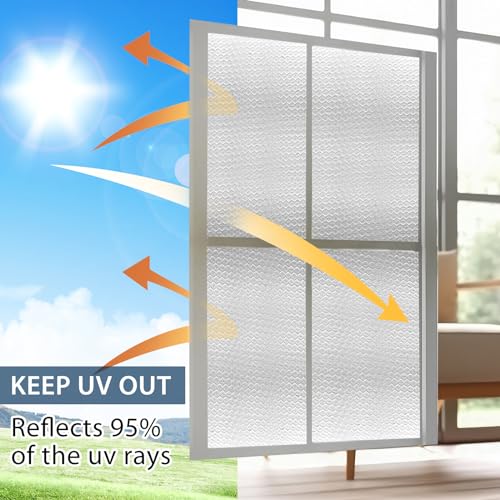 Frienda Rv Window Reflective Insulation Roll 16inch*10ft Double Aluminum Foil Heat Bubble Thermal Window Shade Door Cover Blackout for Garage Roof Travel Camper Skylight Shield - size: 16inch*10ft