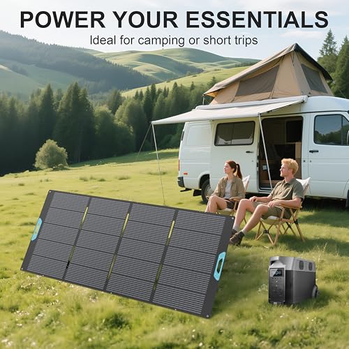 400W Portable Solar Panel for Power Station, 23.5% High Efficiency ETFE Foldable Solar Panels Charger, Fast Installation with Kickstands, IP67 Waterproof for RV, Outdoor Camping, Off Grid Blackouts - style: EP-400W