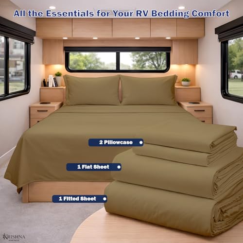 KRISHNA Twin Size 4 Piece Egyptian Cotton Sheet Set, Luxury Hotel Quality Taupe Solid Bed Sheets, Soft Breathable Cooling Bedding, 6-10 Inch Deep Pocket Fitted Sheet - color: Taupe Solid, size: Twin : 39" x 75"