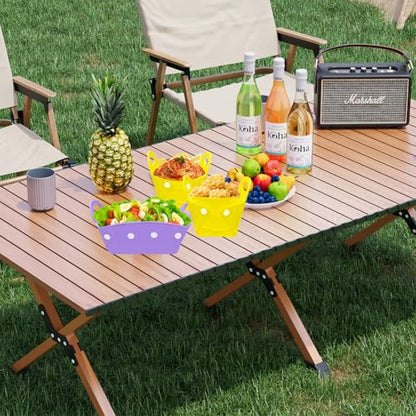 4 PCS Camping Bowl, Collapsible Silicone Bowl, Portable Camping Tableware Folding Picnic Bowl, Food Grade Material, Reusable,Space Saving,for Lunch Family Picnic