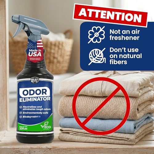 Heavy Duty Odor Eliminator Spray - 32 fl oz - Professional Strength Deodorizer for Pet, Food & Fire Odors - Non-Toxic, Fast-Acting & Residue-Free Formula - Multi-Surface Use