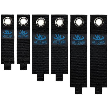 Heavy Duty Storage Straps - 6 Pack: 2 Medium, 2 Large, 2 XL - Extension Cord Ties - Storage Strap - By Watt's Wire - size: 6-Pack (10"/13"/17")