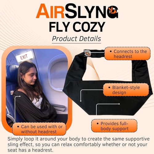 The Slyng-Premium Travel Blanket System – Airplane Sleep Support, Blanket Body Sling for Deep Sleep | Ultra-Soft, Breathable, Compact Carry-On Travel Essential for Long Flights and Car Road Trips - size: 1-pack