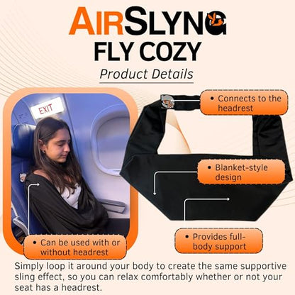 The Slyng-Premium Travel Blanket System – Airplane Sleep Support, Blanket Body Sling for Deep Sleep | Ultra-Soft, Breathable, Compact Carry-On Travel Essential for Long Flights and Car Road Trips - size: 1-pack