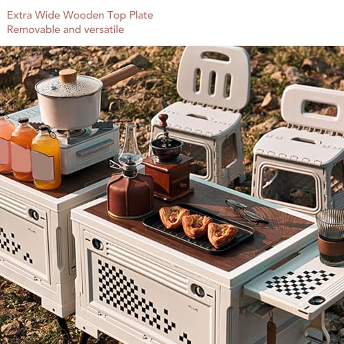 Folding Storage Camping Box Multifunctional 4 Way Opening Outdoor Camping Storage Box Durable Sturdy Foldable Design for Home Travel