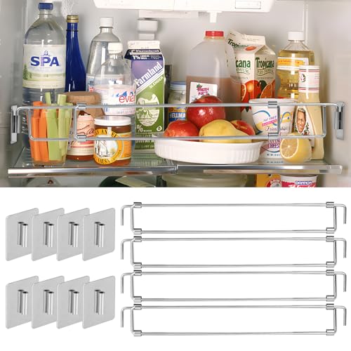 RV Refrigerator Bars 4 Pcs 12.4"-22.52" Adjustable Stainless Steel RV Fridge Tension Rods RV Shower Corner Storage Bar Rv Accessories for Camper Refrigerator,Kitchen,Cabinet,Bathroom