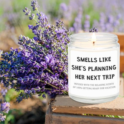 Travel Gifts for Women, Unique Gift for Travelers - Cool Ideas for People Who Travel, Funny Birthday Christmas Vacation Trip Candles for Woman Couple Friend - style: Travel