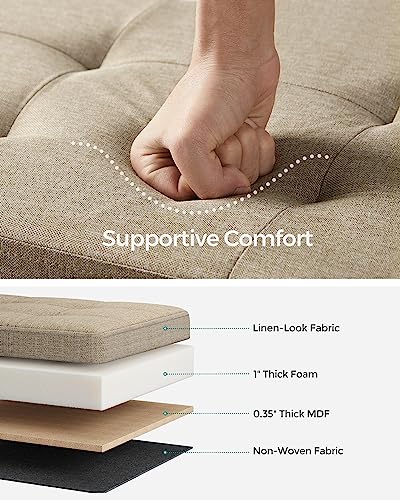 Folding Storage Ottoman Bench by SONGMICS - color: Camel Brown, size: 15"D x 43"W x 15"H