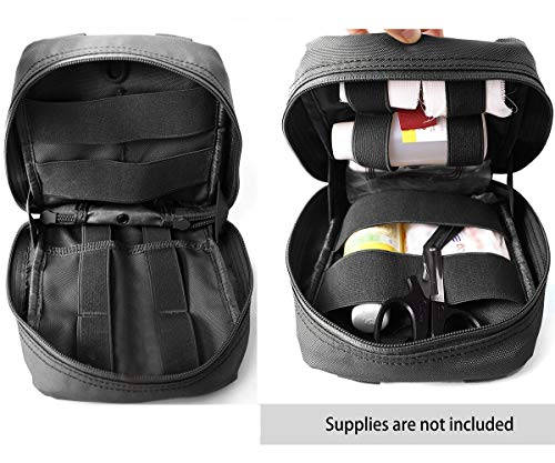 Carlebben EMT Pouch MOLLE Ifak Pouch Tactical MOLLE Medical First Aid Kit Utility Pouch - color: Black