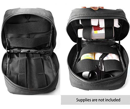 Carlebben EMT Pouch MOLLE Ifak Pouch Tactical MOLLE Medical First Aid Kit Utility Pouch - color: Black