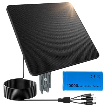 Trail Camera Solar Panel, KJK 6W Solar Battery Charger 12V/1.5A with 10000mAh Built-in Battery, IP67 Waterproof for Cellular & Wireless Hunting Cameras