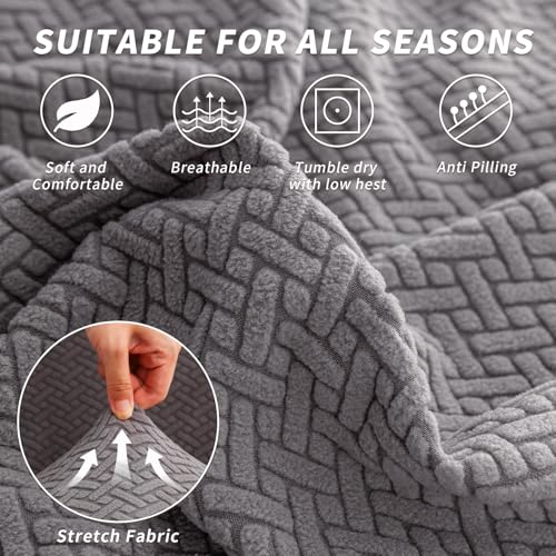 RV Dinette Cushion Covers, 4PCS Woven RV Couch Cover, Camper Cushion Covers, Camper-rv Sofa Cover for Couch, Bench Seat & Dinette Booth Cushions(Dark Grey,[39.4" to 49.2"]×[19.7" to 25.6"]) - color: Woven/Dark Grey/4pcs