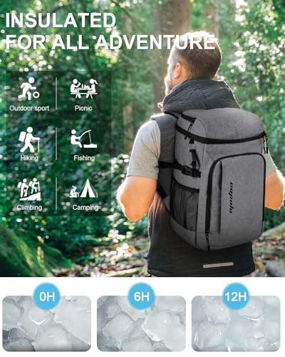 Capolo 36/45 Cans Cooler Backpack Insulated Waterproof for Women Men Lunch Backpack Coolers Leak Proof Soft Cooler Bags - color: Grey, size: 36 Cans