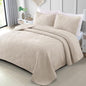 Exclusivo Mezcla Ultrasonic Twin Quilt Bedding Set, Lightweight Brich Beige Bedspreads Soft Modern Geometric Coverlet Set for All Seasons (1 Quilt and 1 Pillow Sham) - color: Brich Beige, size: Twin (68"x88")
