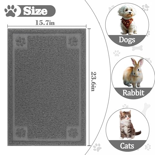 Darkyazi Pet Feeding Mat Large for Dogs and Cats,24"×16" Flexible and Easy to Clean Feeding Mat,Best for Non Slip Waterproof Feeding Mat. (Grey) - color: Grey