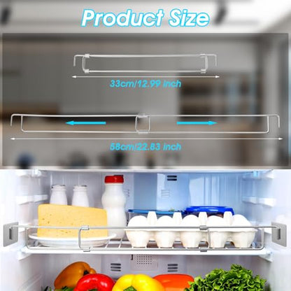 6 Pcs RV Refrigerator Bars, 12.99"-22.83" Adjustable Fridge Tension Rod Stainless Steel Camper Bar to Hold Food Drinks in Place Prevent Messy Spills During Travel for Kitchen Cupboard Bookshelf