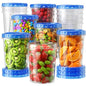 BiuLeon 12 Pack-33oz Freezer Storage Containers, Plastic Food Storage Containers with Twist Top Lids, BPA Free and Reusable Soup Containers with Lid, Microwave and Dishwasher Safe - color: 12Pack-33oz