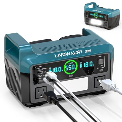 Ecarke 550W Portable Power Inverter Compatible with Makita 18V Battery, DC 18V to AC 110V Pure Sine Wave Power Station 2 AC Outlets,2 USB-A&1 USB-C 20W, 600LM LED Outdoor Emergency Use(Tool Only) - color: Blue, size: 550W