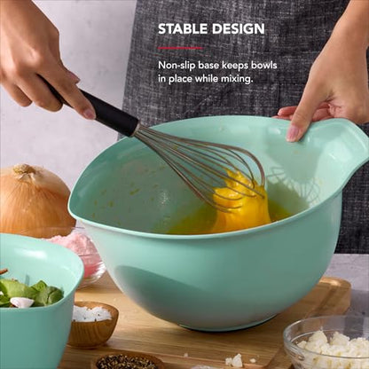 KitchenAid Universal Nesting Plastic Mixing Bowls, Set of 3, Spearmint - color: Spearmint, size: Set of 3