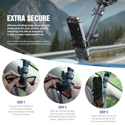 Suction Cup Car Phone Mount for Dashboard/Windshield/Mirror/Desk, with 25mm Ball Head and Aluminum Magic Arm, Phone Holder for iPhone/Samsung/Android, Fits Phone Width 2.56-3.74"(KPS-11) - color: KPS-11