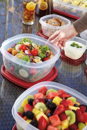 Rubbermaid Easy Find Lid 7-Cup Food Storage Container, Red - style: 7.0C/1.6L 6CS
