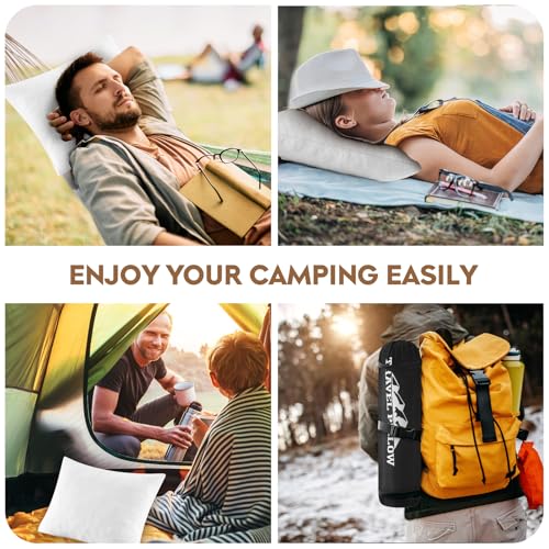 Small Shredded Memory Foam Pillow, Camping Pillow Travel Pillow - Compressible Medium Firm, Breathable Cover, Ideal Backpacking Hiking, Airplane and Car (Off-White, L) - color: Off-white, size: L-23 X 16 Inch