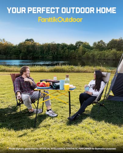 FanttikOutdoor Zeta V11 Pro Camping Table, Portable Folding Roll Up Table with Lightweight Aluminum Top & Carry Bag for Camping, BBQ, Tailgating Party, Picnic, Backyard, Large - size: 27.8" x 27.6" x 26.9"