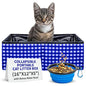 Pet Fit For Life - Vibrant Collapsible Travel Cat Litter Box - Portable, Foldable, Compact Design with Bonus Water Bowl - Ideal for Car & Camping - Reusable, Cats Safe - Blue, (16"x12"x5") - color: Blue