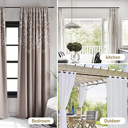 Black Curtain Rods for Windows 28 to 48 Inch - 5/8 Inch Small Curtain Rod Set - Heavy Duty Cafe Drapery Rods with Brackets - Rustic Matte - size: 28''-48''