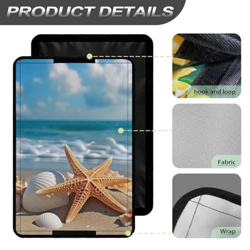 Beach Starfish RV Blackout Window Cover Universal for Camper Foldable RV Door Window Shade Cover 16x25 Rectangular Trailer Window Cover RV Blackout Window Cover UV Protection - color: Beach Starfish