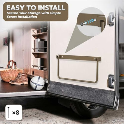Foldable RV Shoe Rack 4 Pack,Aluminum Wall Mounted Shoes Rack,Camper Shoe Organizer, Efficient Holder and Storage Rack for Various Shoes, Door Shoe Hangers,Travel Storage Rack