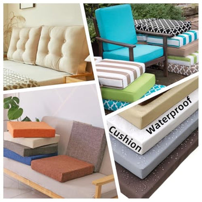 SINCERE Custom Chair Cushions Pads Indoor Outdoor, High Density Foam Back Pillow with Ties for Dining Room Kitchen, Non-Slip Waterproof Patio Furniture Deep Seating Pad, Fade-resistant Removable Cover - color: Custom Chair Pads