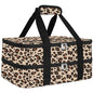 esouler Double Insulated Casserole Carrier Bag Hot & Cold Food Carrier Bag Lasagna Holder Lunch Bag for Picnics, Parties, Travel, Fits 9 x 13 Inches Casserole Dish-Leopard - color: Leopard, size: 16x10x7.2 in