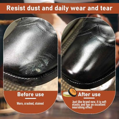 9-in-1 Shoe Polish Kit with 3 Brushes, 2 Shoe-Polishes and more, Shoe-Shine-Kit for Leather Shoe Boot Cleaning and Care(COLOR:Brown)