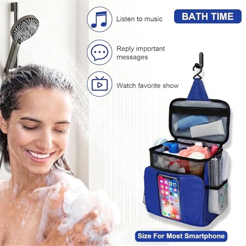 BAIMAY Dorm Room Essentials for Guys, Quick Dry Mesh Shower Caddy-Blue - color: Blue