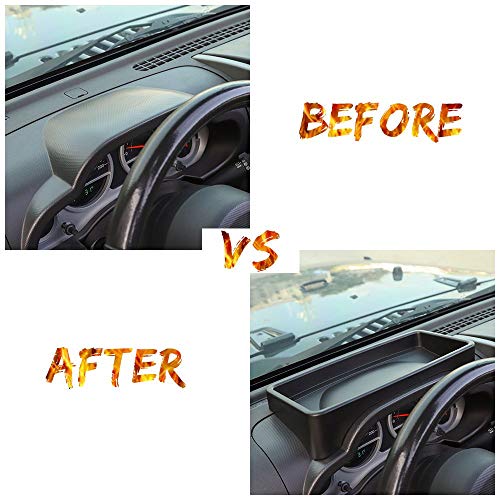 RT-TCZ JK Dashboard Storage Organizer Tray Phone Sunglasses Box Container for 2007-2010 Jeep Wrangler JK JKU Unlimited