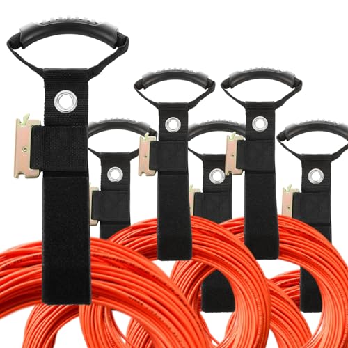 AKOLAFE 6 Pack Extension Cord Organizer Black E Track Accessories 16” Etrack Extension Cord Strap Holder Heavy Duty Air Hose Straps Storage Straps Rope, Cable, Cord Hangers for Wall E-Track Management