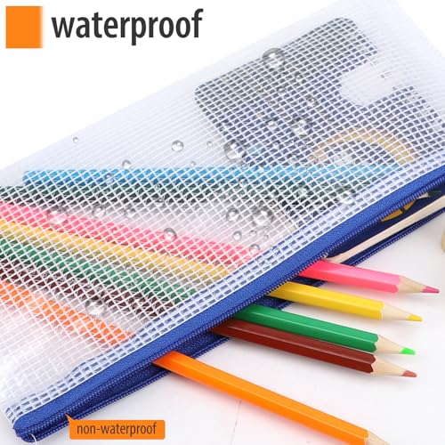 YOPCDJ 20PCS Mesh Zipper Pouch Bags Small, Zipper Pencil Pouches, 9.3 x 4.7 inch Clear Pencil Pouch Bulk, Clear Bags with Zipper for Travel Storage and Classroom Organization - size: A6, style: 25