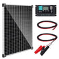 Solar Panel Kit 50W with 10A Charge Controller Monocrystalline Solar Panel Kit with Extension Cable for Car Roof RV Marine Rooftop Farm Battery and Other Off-Grid Applications